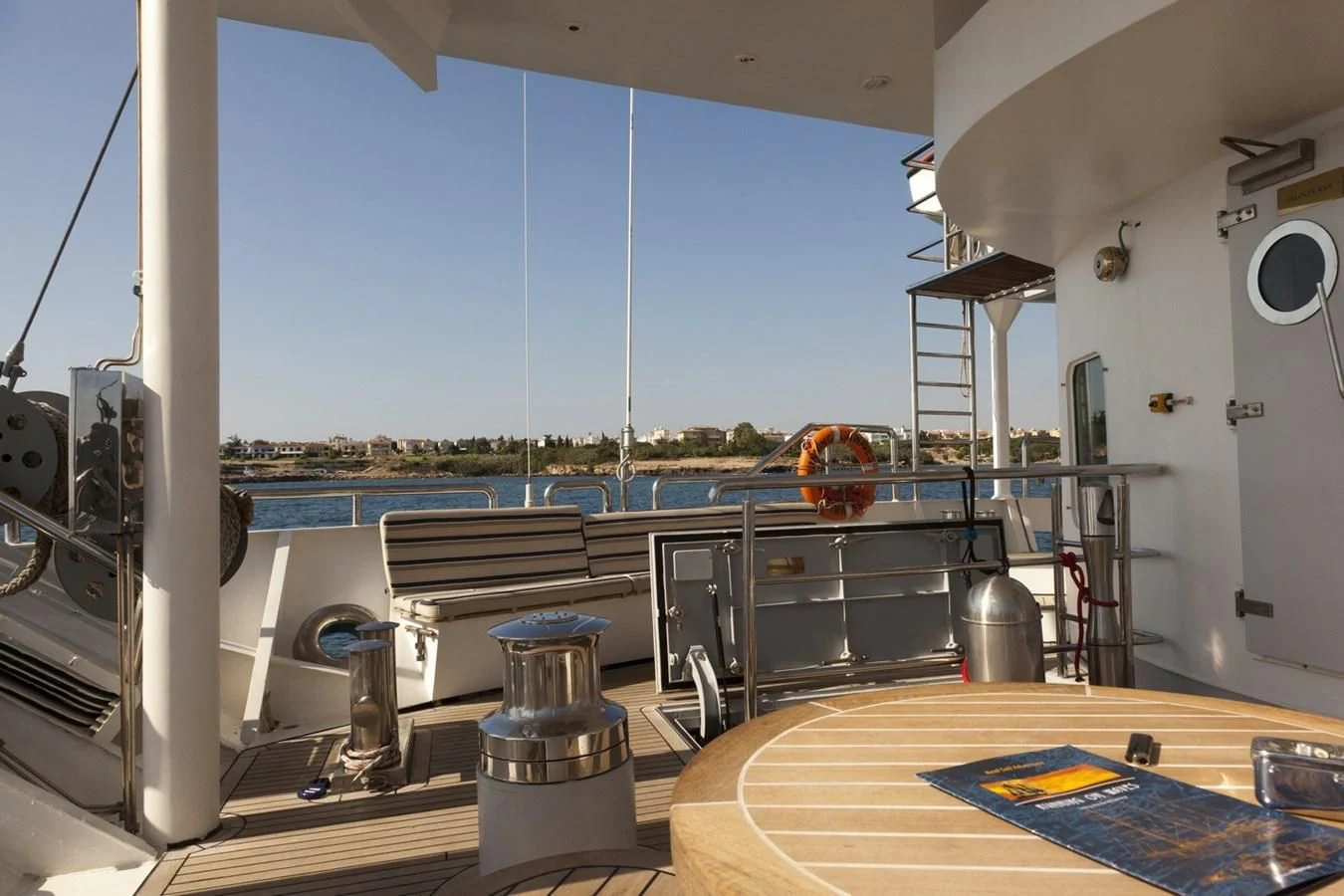 a large machine on a table aboard RUNNING ON WAVES Yacht for Charter