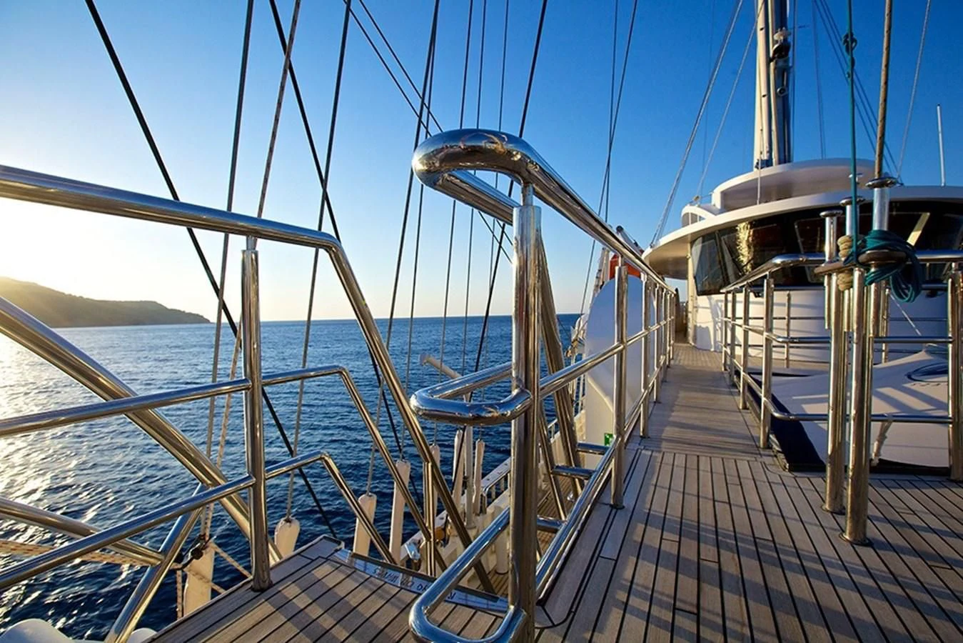 a boat on the water aboard RUNNING ON WAVES Yacht for Charter