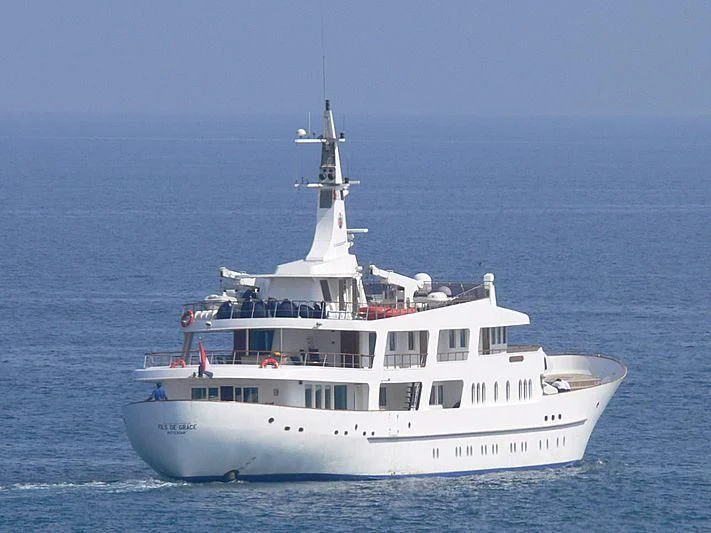 a white boat in the water aboard 54M SUPERYACHT HULL Yacht for Sale