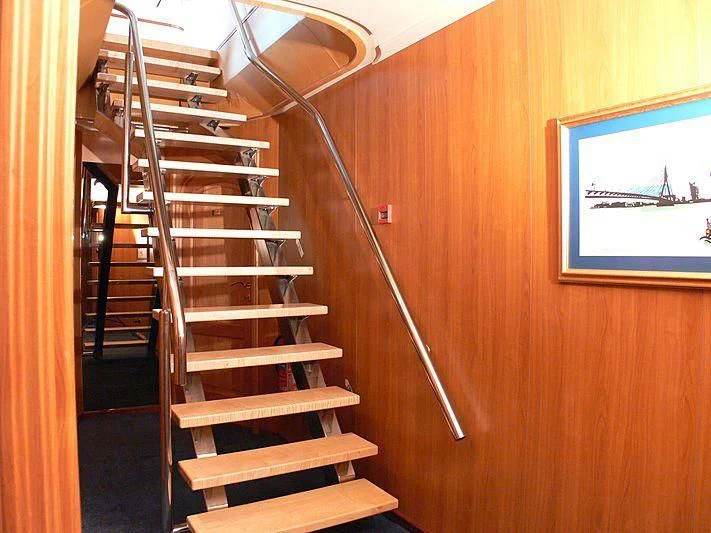 a ladder leaning against a wall aboard 54M SUPERYACHT HULL Yacht for Sale