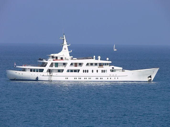 a white yacht in the water aboard 54M SUPERYACHT HULL Yacht for Sale