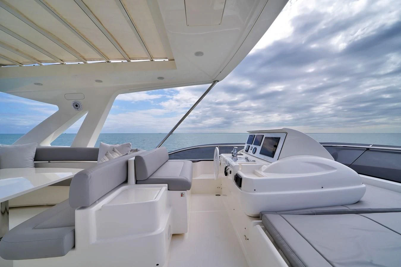 a cockpit of an airplane aboard FERRETTI YACHTS F800 Yacht for Sale