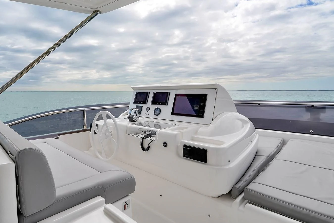 a cockpit of a plane aboard FERRETTI YACHTS F800 Yacht for Sale