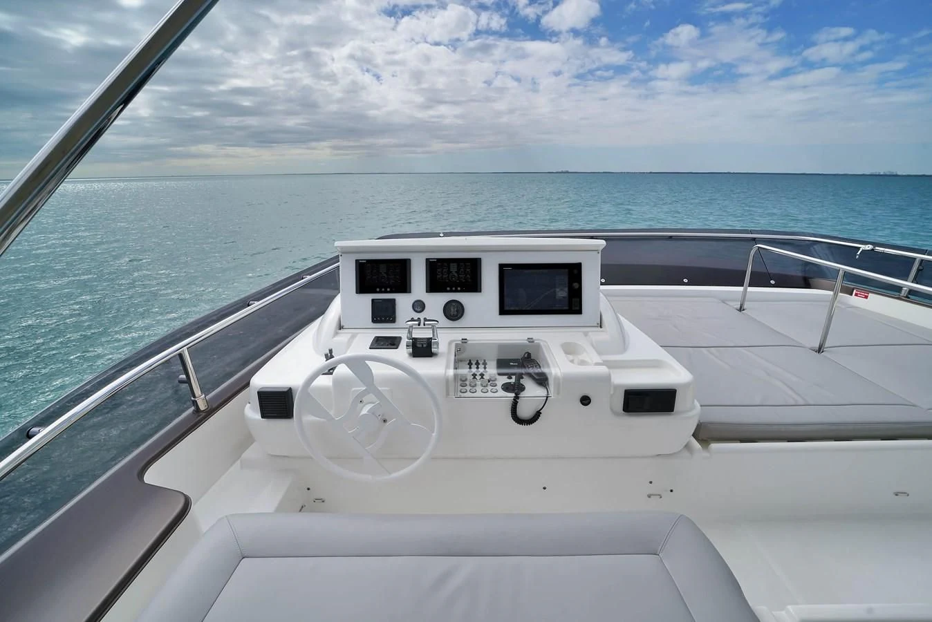 a boat on the water aboard FERRETTI YACHTS F800 Yacht for Sale