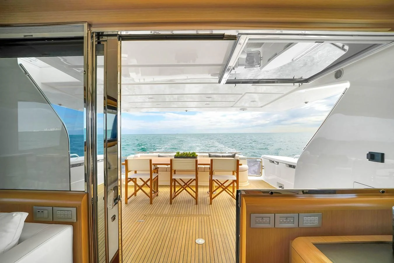 a room with a view of the ocean aboard FERRETTI YACHTS F800 Yacht for Sale