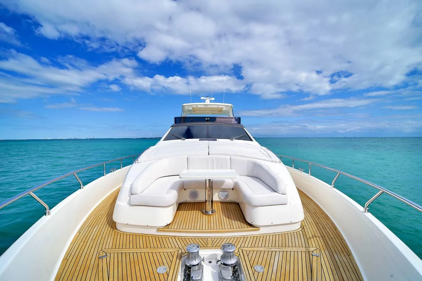 a boat on a deck aboard FERRETTI YACHTS F800 Yacht for Sale