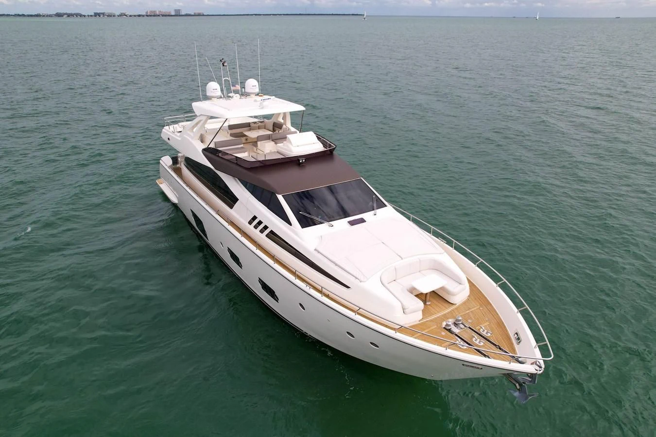 a boat in the water aboard FERRETTI YACHTS F800 Yacht for Sale