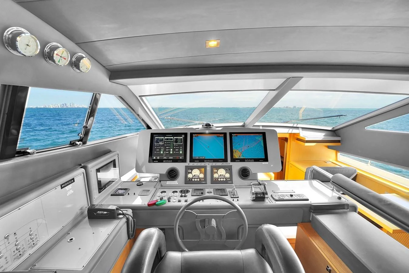 inside of a vehicle aboard FERRETTI YACHTS F800 Yacht for Sale