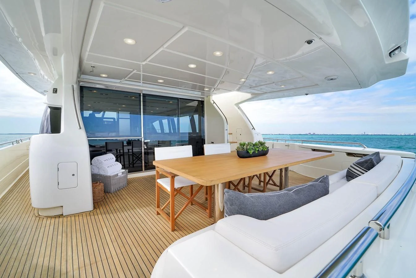 inside of a boat aboard FERRETTI YACHTS F800 Yacht for Sale