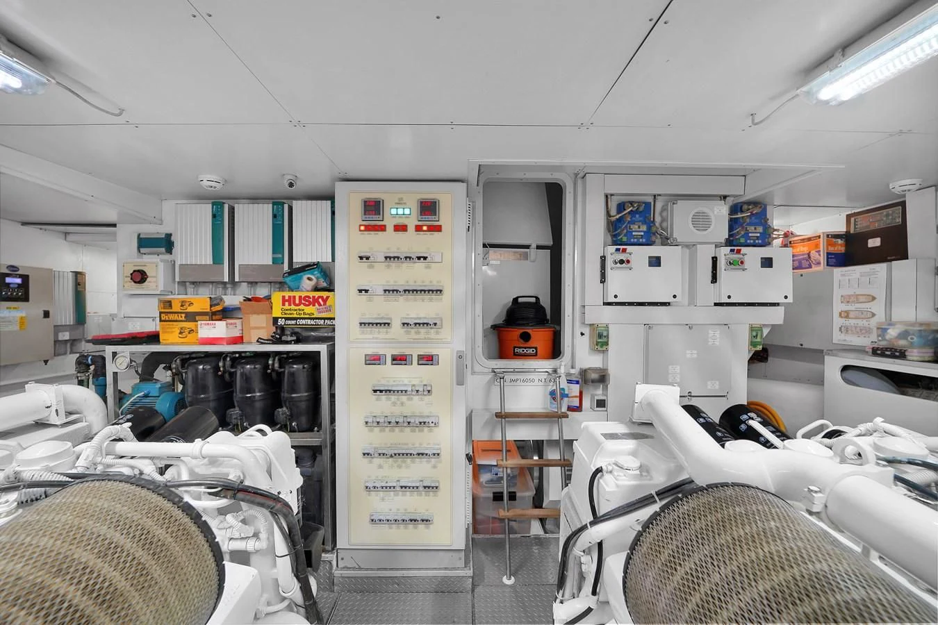 a room with a lot of equipment aboard FERRETTI YACHTS F800 Yacht for Sale