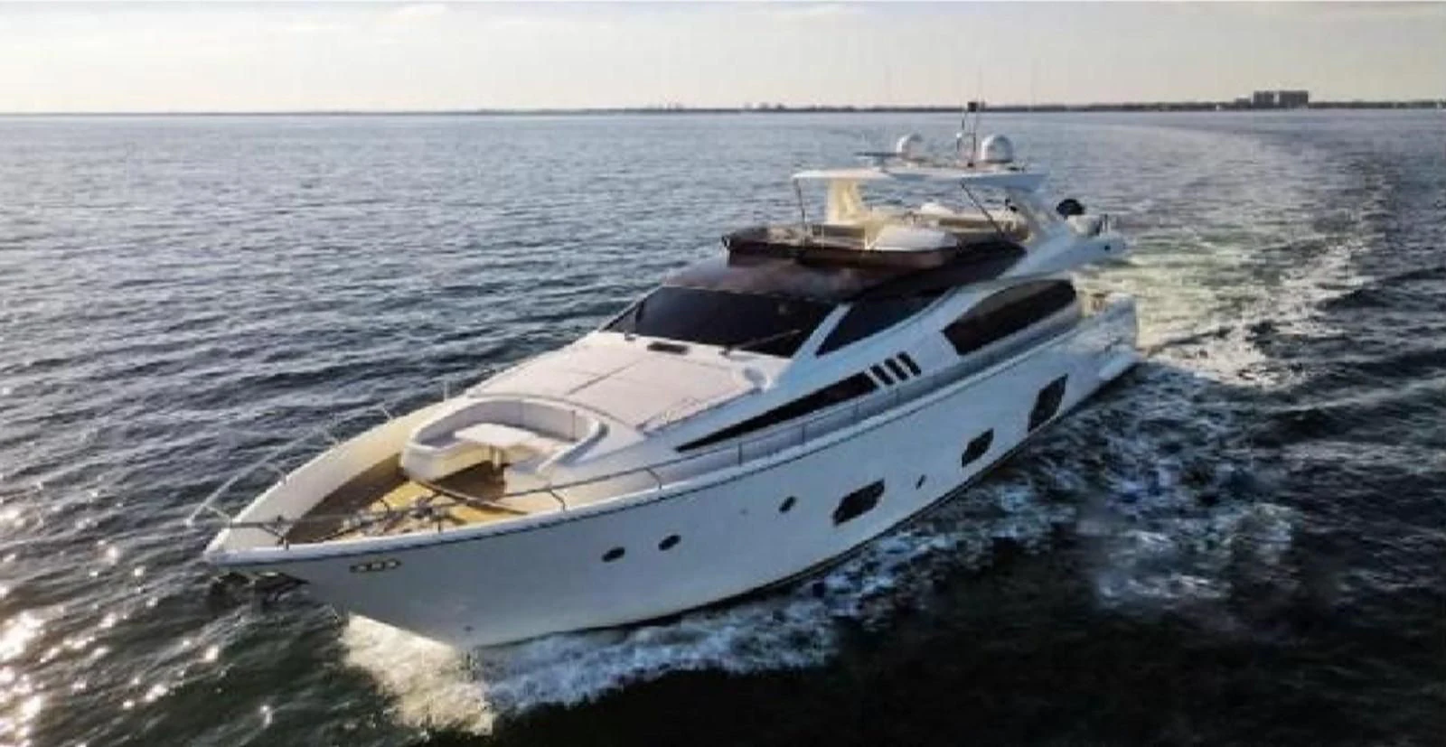 a white yacht in the water aboard FERRETTI YACHTS F800 Yacht for Sale