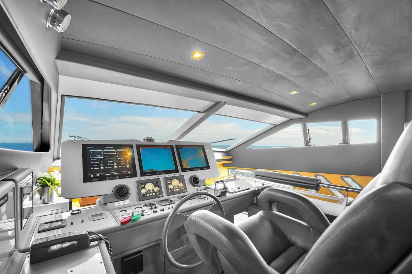 inside of a plane aboard FERRETTI YACHTS F800 Yacht for Sale