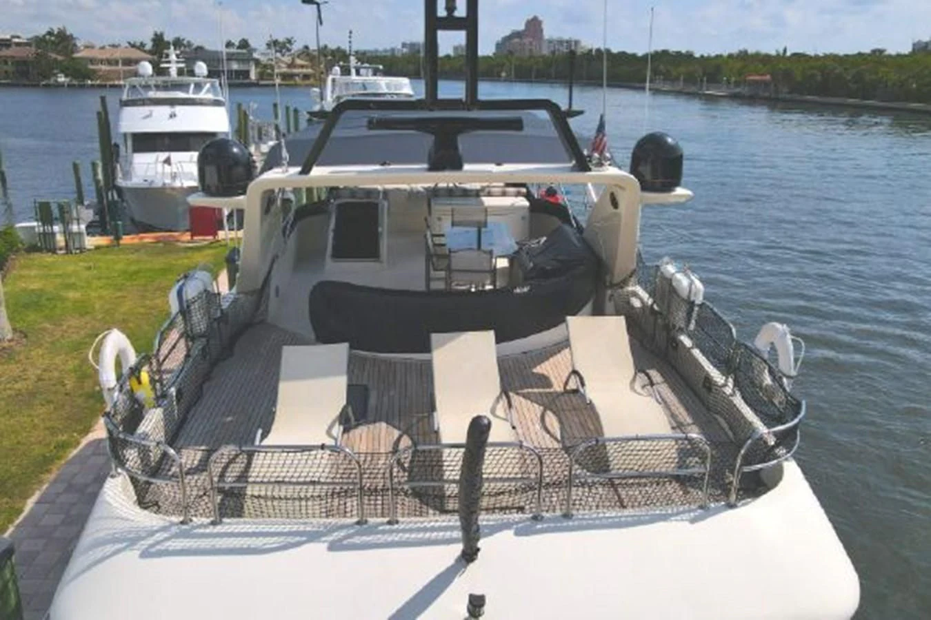 a boat with a fan on it aboard 85 AZIMUT ULTIMATE Yacht for Sale