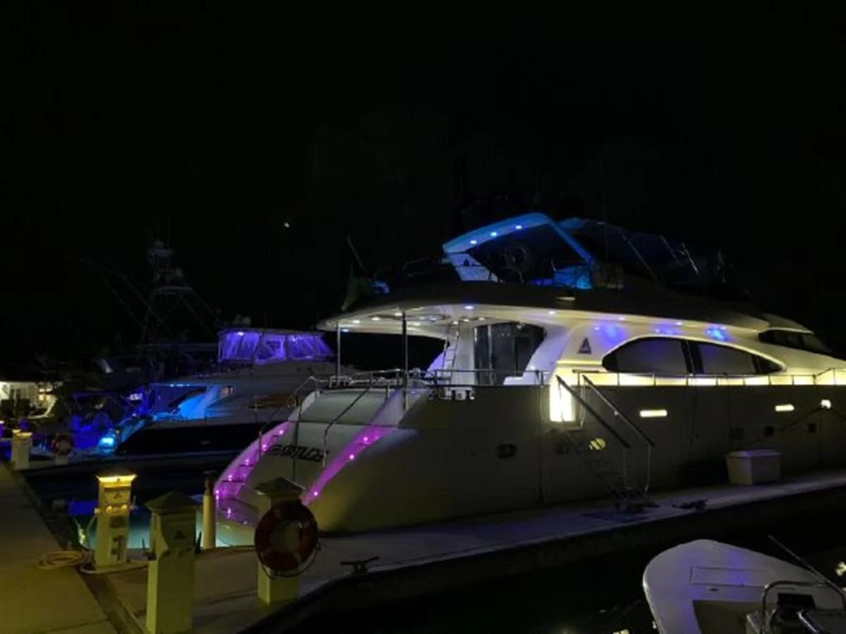 a boat on a dock aboard 85 AZIMUT ULTIMATE Yacht for Sale