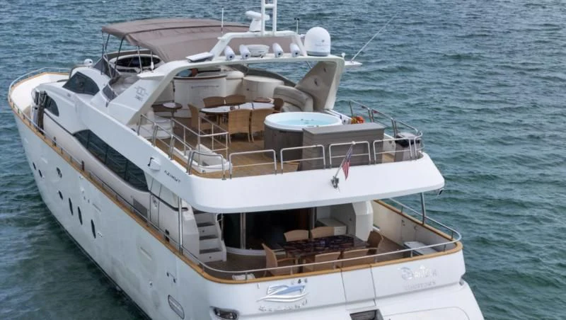 a white boat on the water aboard DANIELA Yacht for Sale