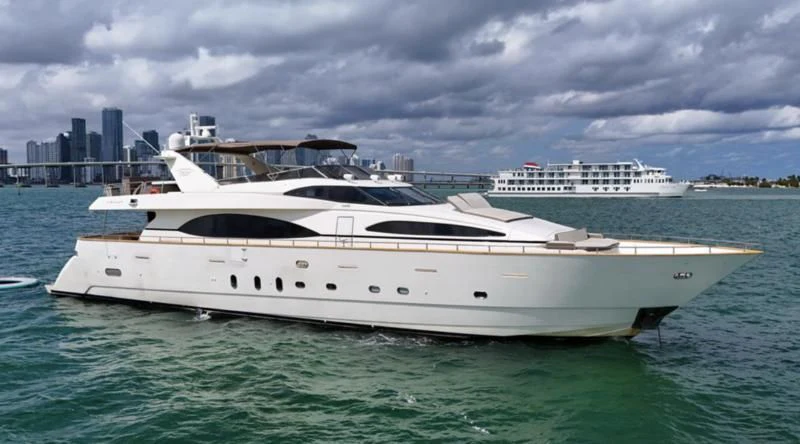a white yacht in the water aboard DANIELA Yacht for Sale