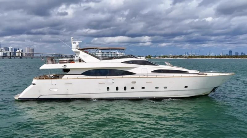 a white yacht in the water aboard DANIELA Yacht for Sale