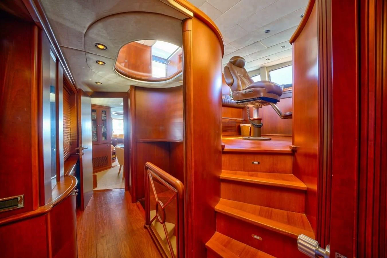a room with wooden cabinets aboard DANIELA Yacht for Sale