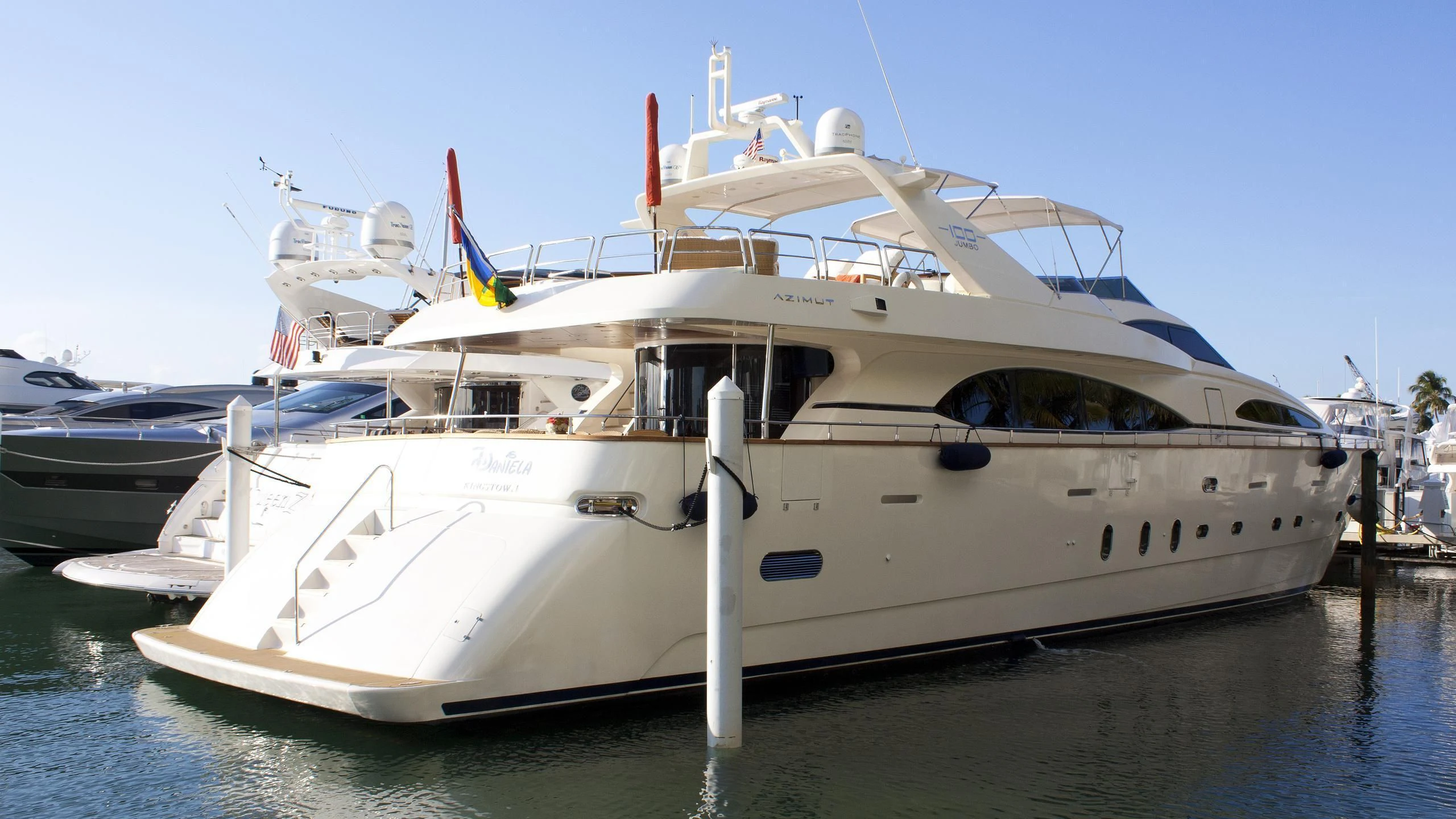 a white yacht on the water aboard DANIELA Yacht for Sale