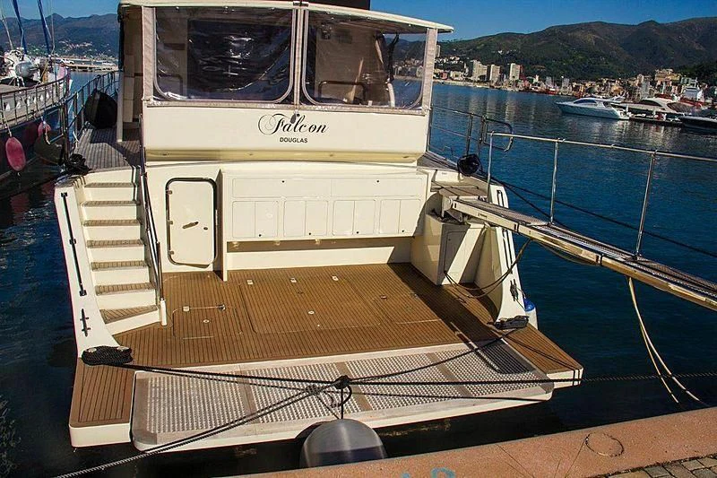 a boat on a dock aboard FALCON Yacht for Sale