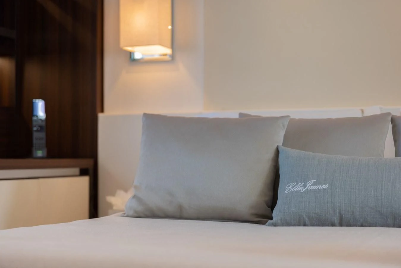 a bed with pillows aboard ELLIE JAMES Yacht for Sale