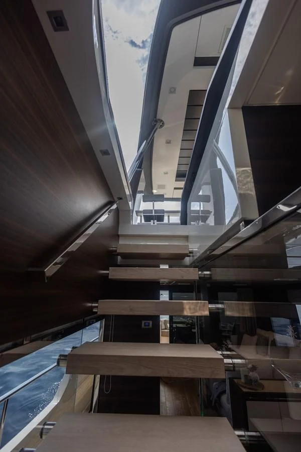 a room with a large window aboard ELLIE JAMES Yacht for Sale