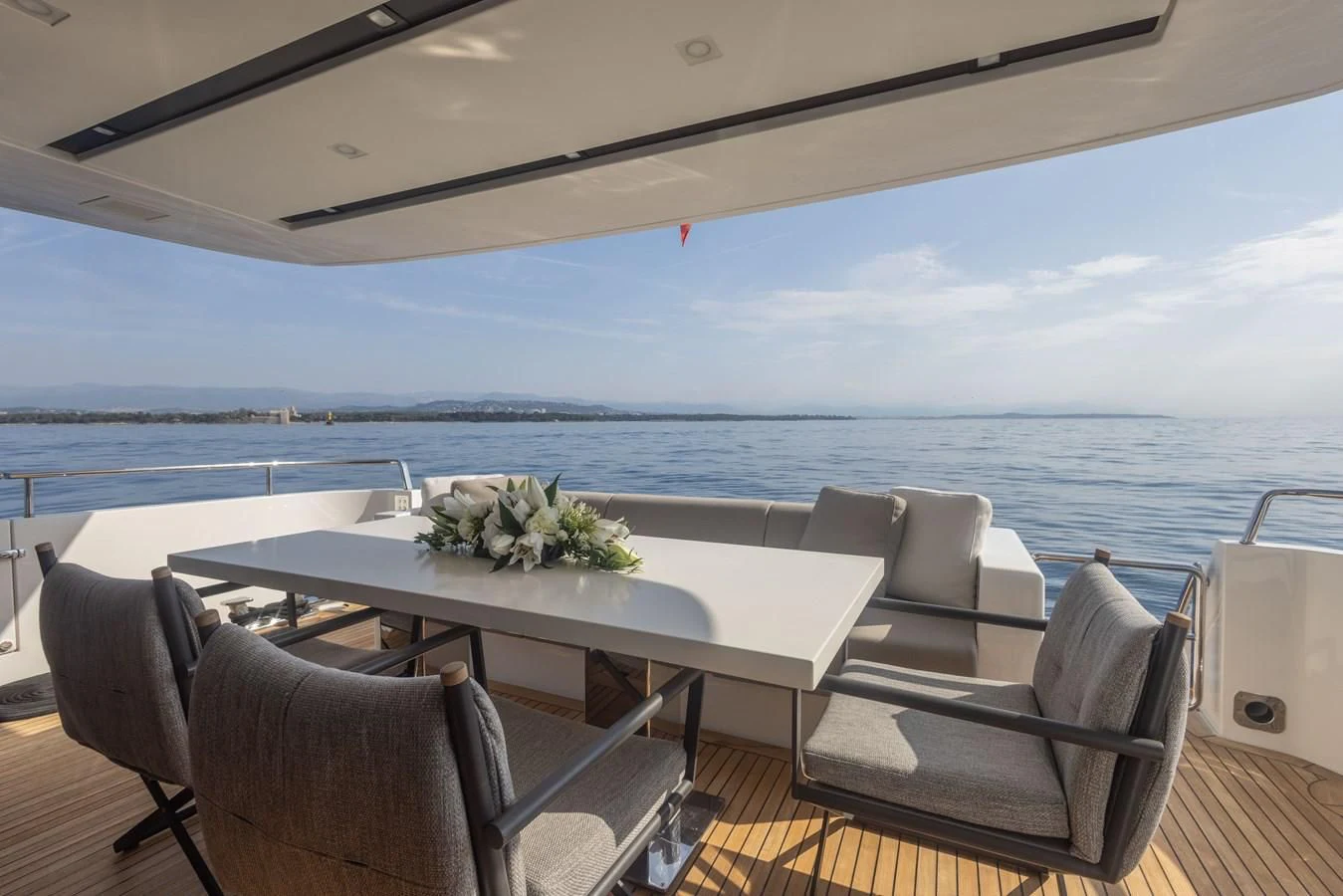 a table on a boat aboard ELLIE JAMES Yacht for Sale