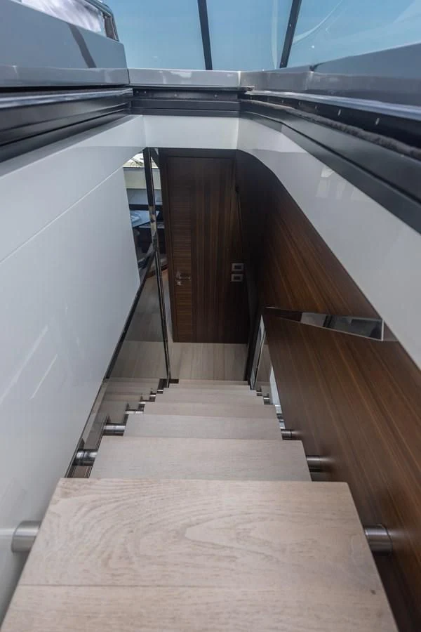 a wooden staircase leading to a building aboard ELLIE JAMES Yacht for Sale