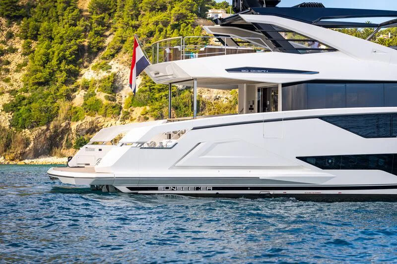 a yacht on the water aboard BANDAZUL Yacht for Sale