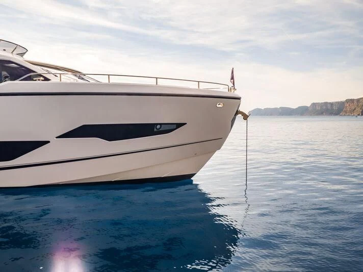 a white boat in the water aboard BANDAZUL Yacht for Sale
