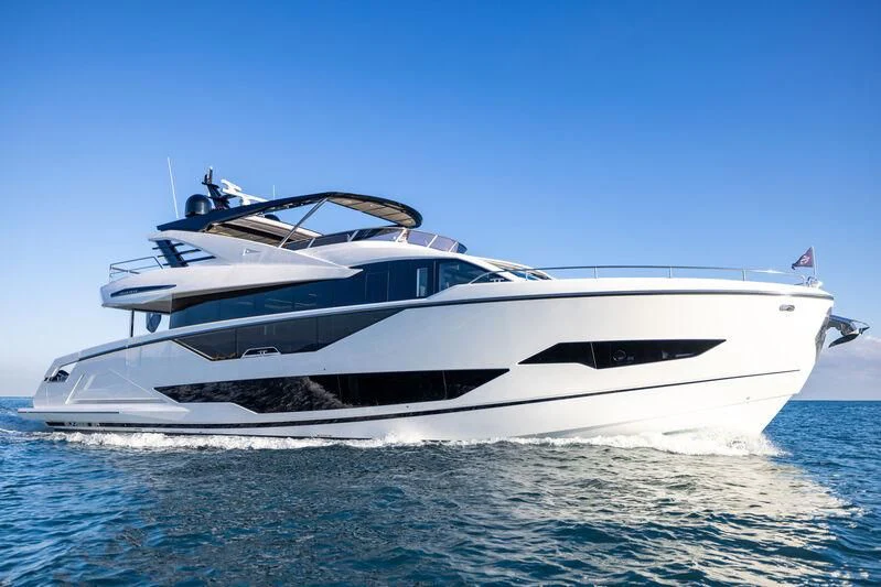 a white yacht on the water aboard BANDAZUL Yacht for Sale