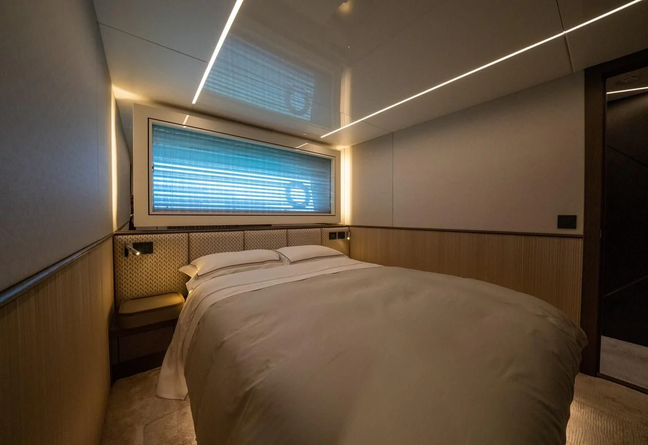 a room with two beds aboard BANDAZUL Yacht for Sale