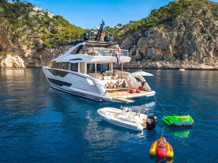 a boat on the water aboard BANDAZUL Yacht for Sale