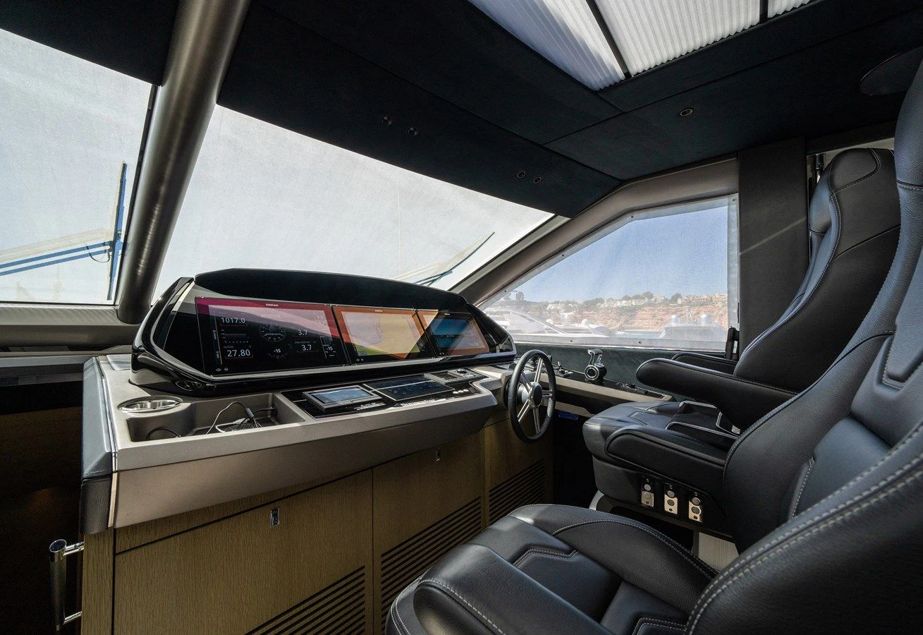 inside of a car aboard BANDAZUL Yacht for Sale