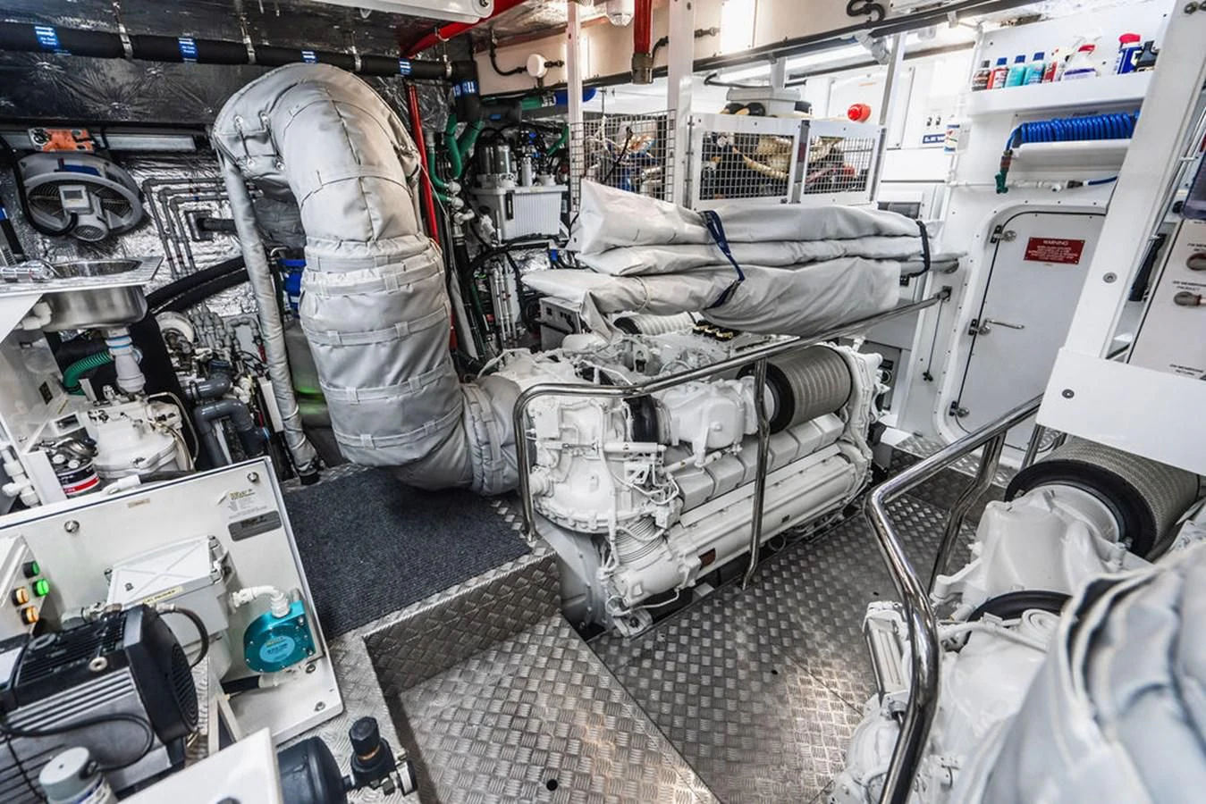 a large room with machinery aboard SEA-ZAR Yacht for Sale