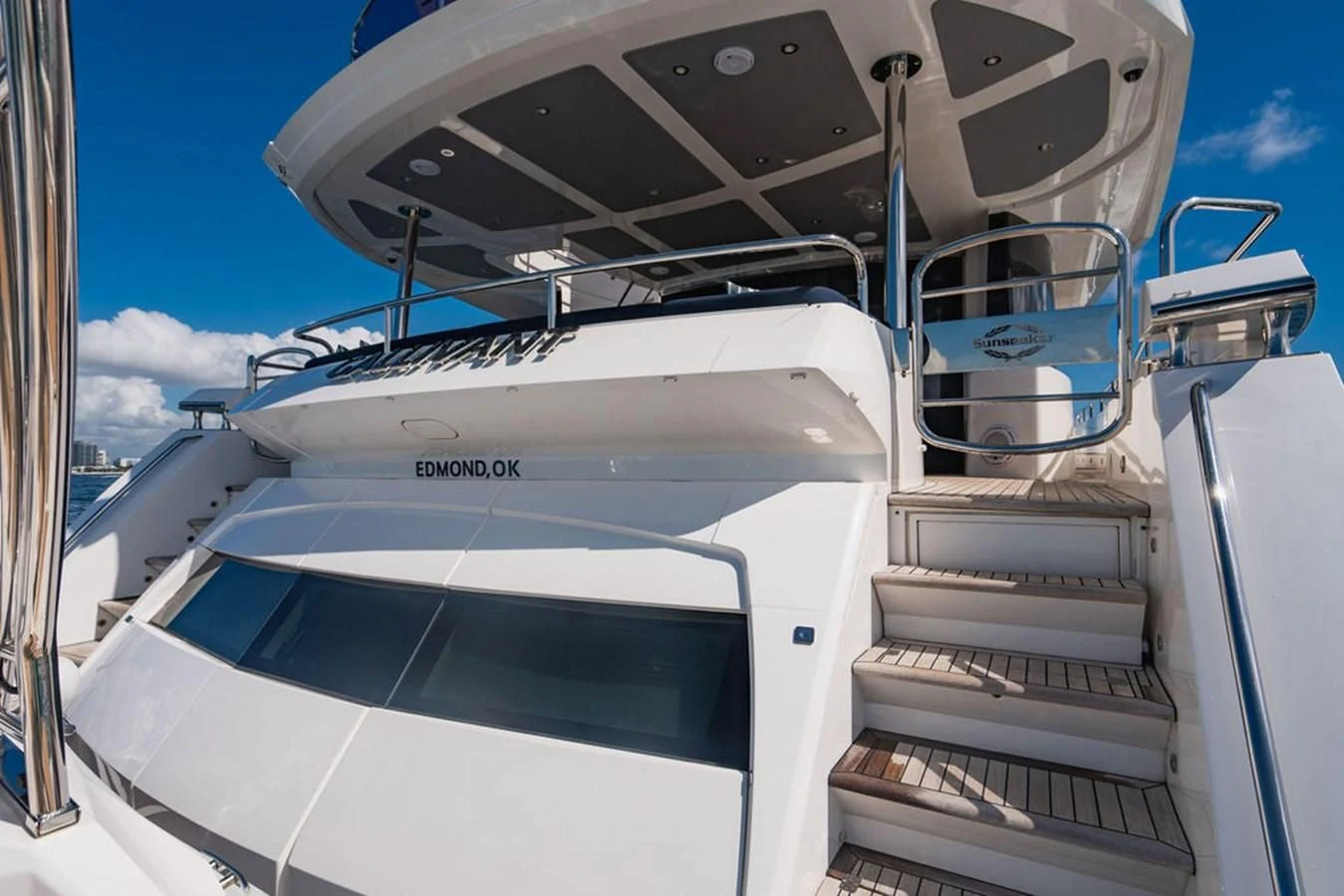 a boat with a ladder on the deck aboard SEA-ZAR Yacht for Sale