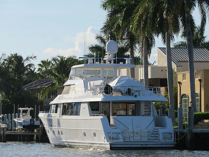 a boat docked at a pier aboard DOUBLE EAGLE Yacht for Sale