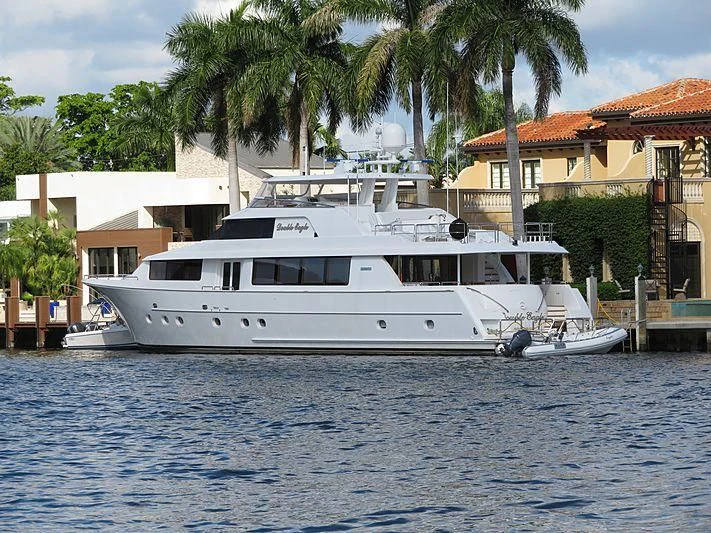 a white boat in the water aboard DOUBLE EAGLE Yacht for Sale