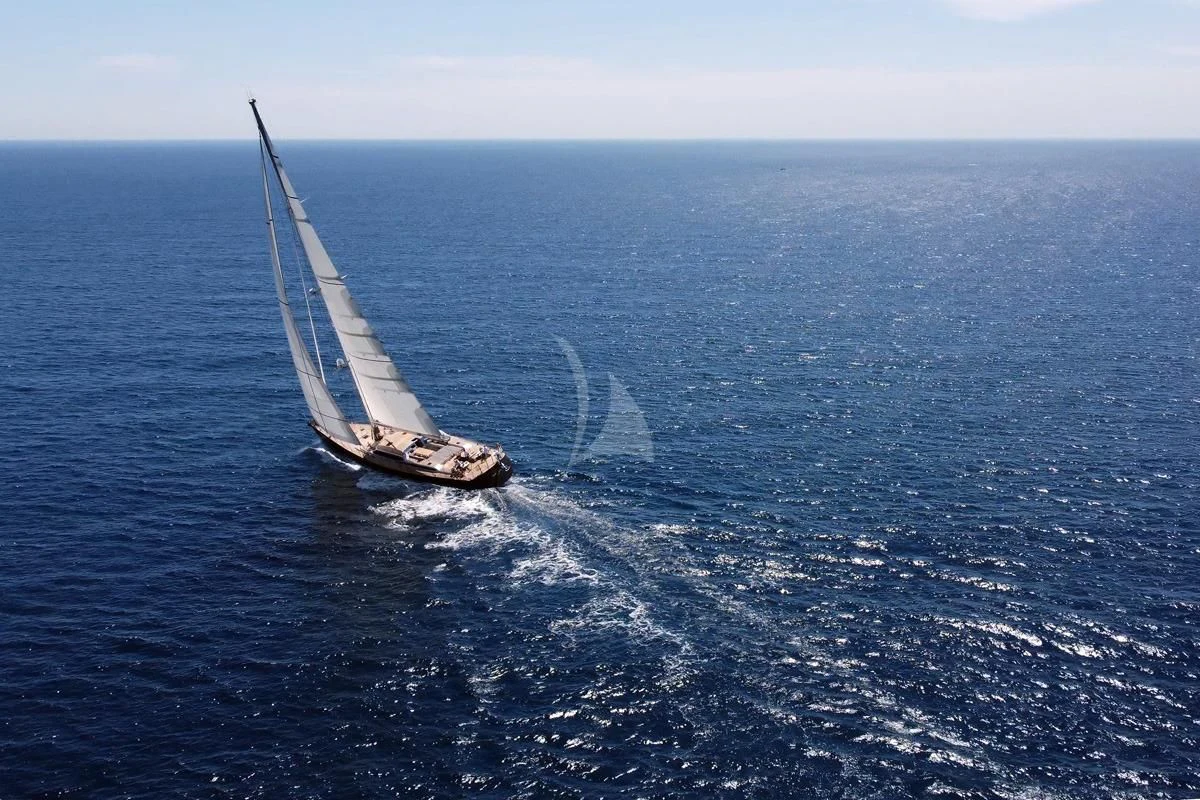 a sailboat in the ocean aboard BLACK LION Yacht for Sale