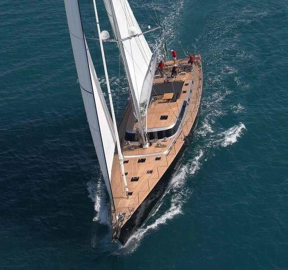a boat sailing on the sea aboard BLACK LION Yacht for Sale