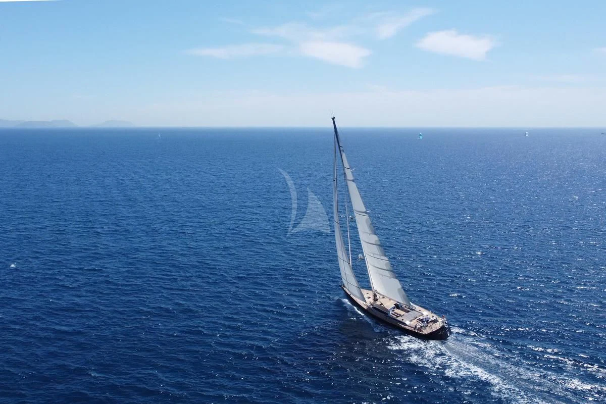 a boat sailing on the sea aboard BLACK LION Yacht for Sale