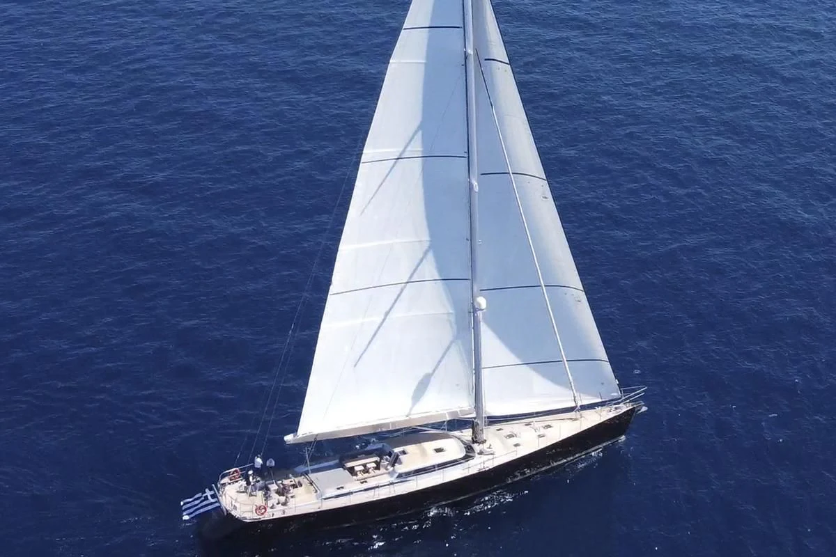 a sailboat in the water aboard BLACK LION Yacht for Sale