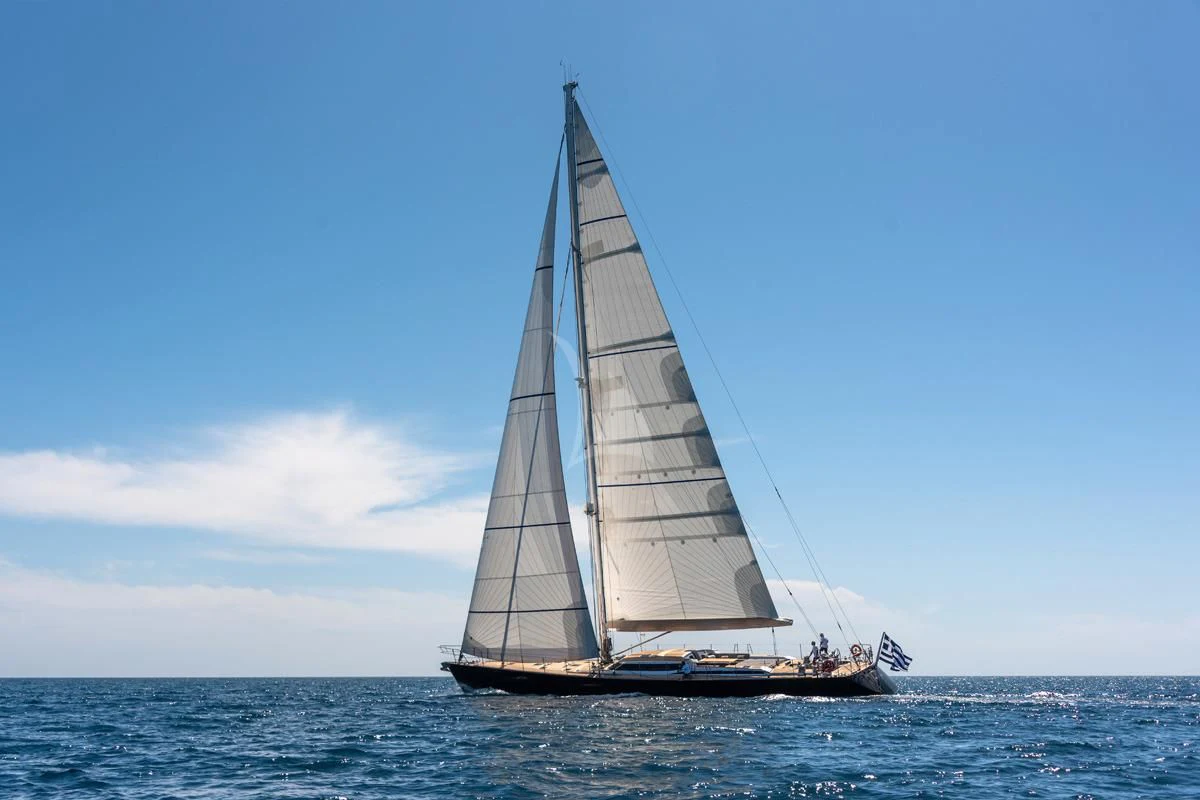a sailboat on the water aboard BLACK LION Yacht for Sale