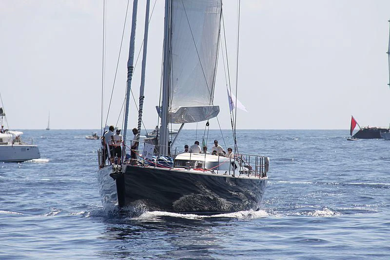 a group of people sailing on a sailboat aboard BLACK LION Yacht for Sale