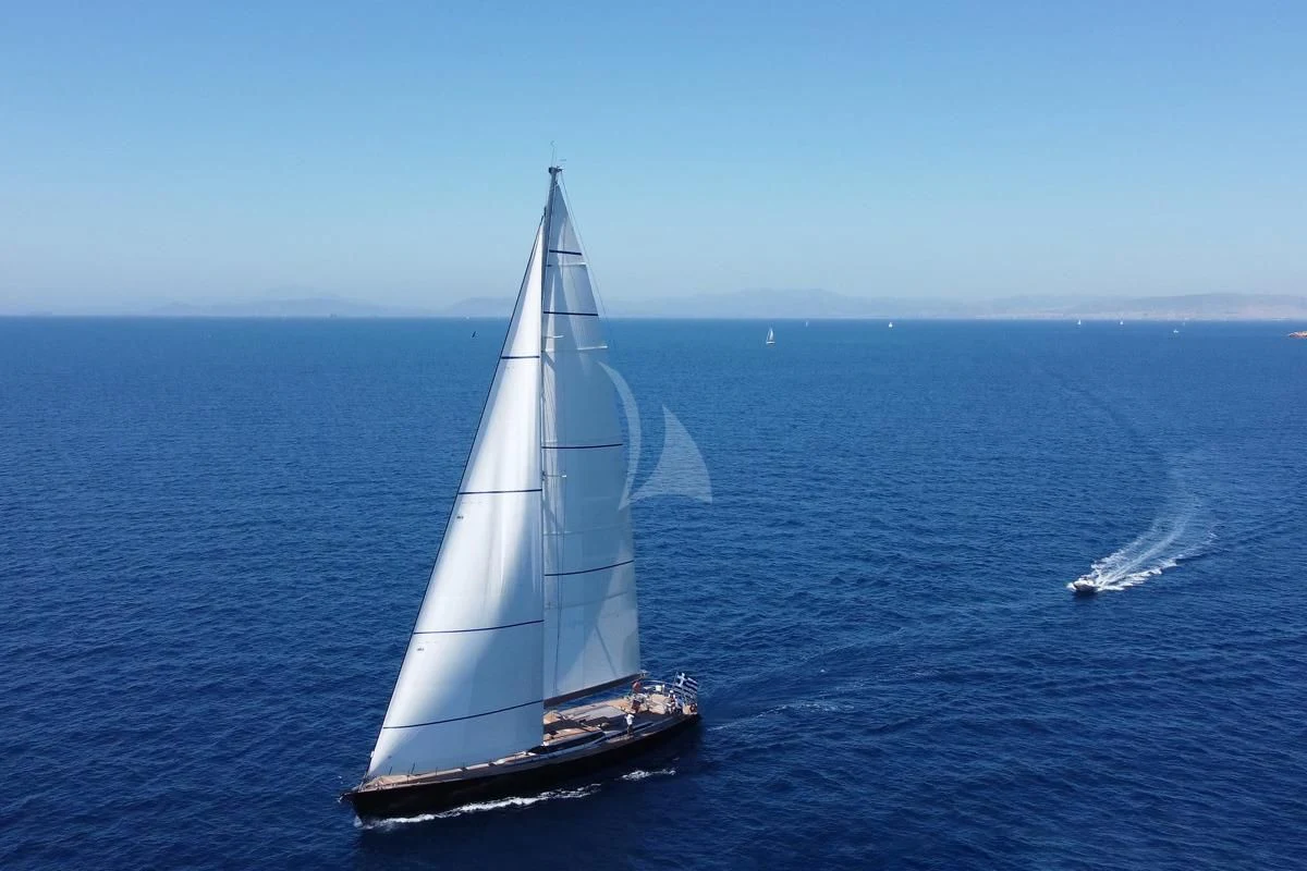 a sailboat on the water aboard BLACK LION Yacht for Sale