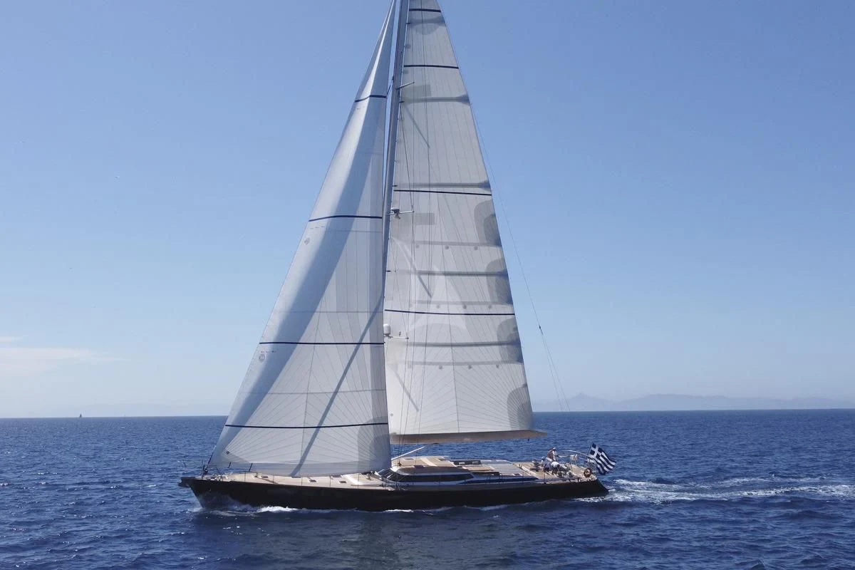 a sailboat on the water aboard BLACK LION Yacht for Sale