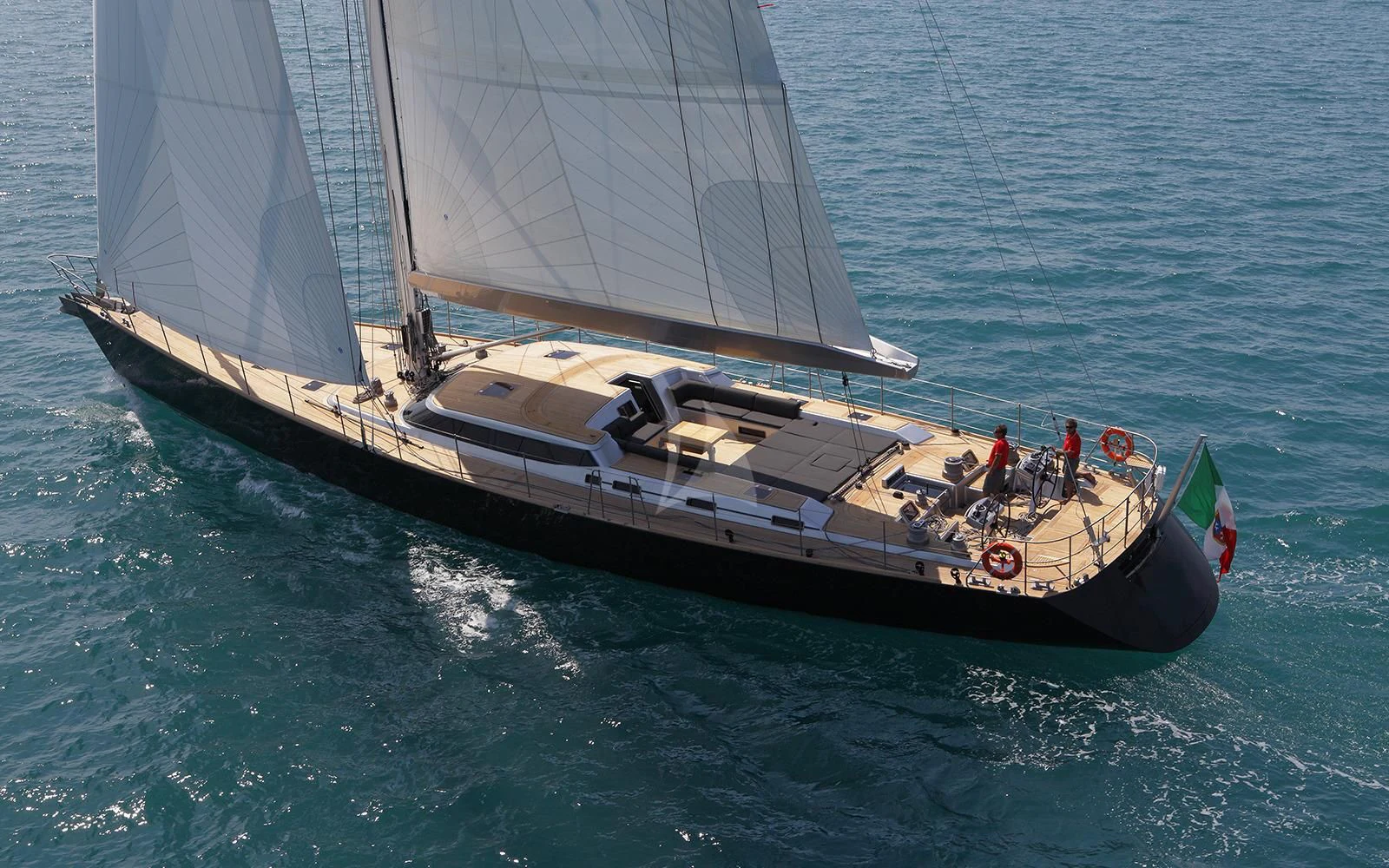 a boat sailing on the sea aboard BLACK LION Yacht for Sale