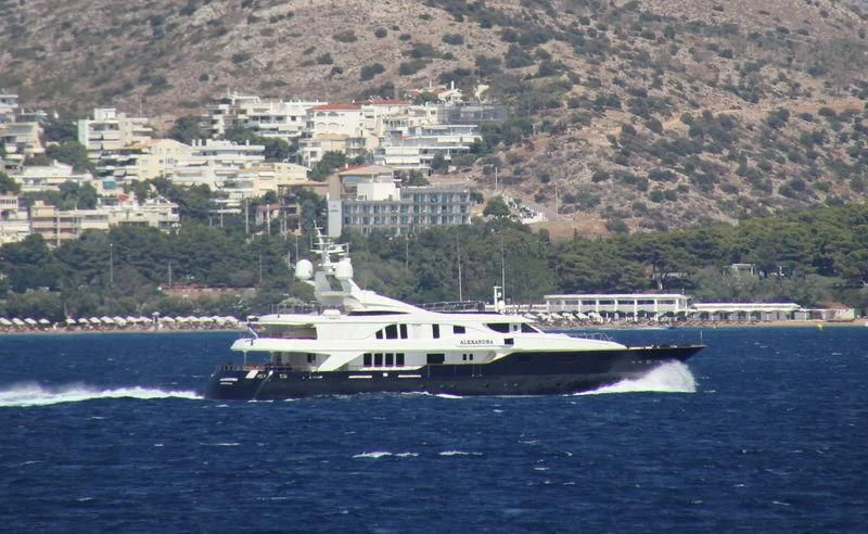 a boat on the water aboard ALEXANDRA Yacht for Charter