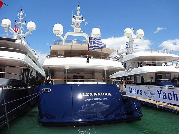 a group of boats in the water aboard ALEXANDRA Yacht for Charter