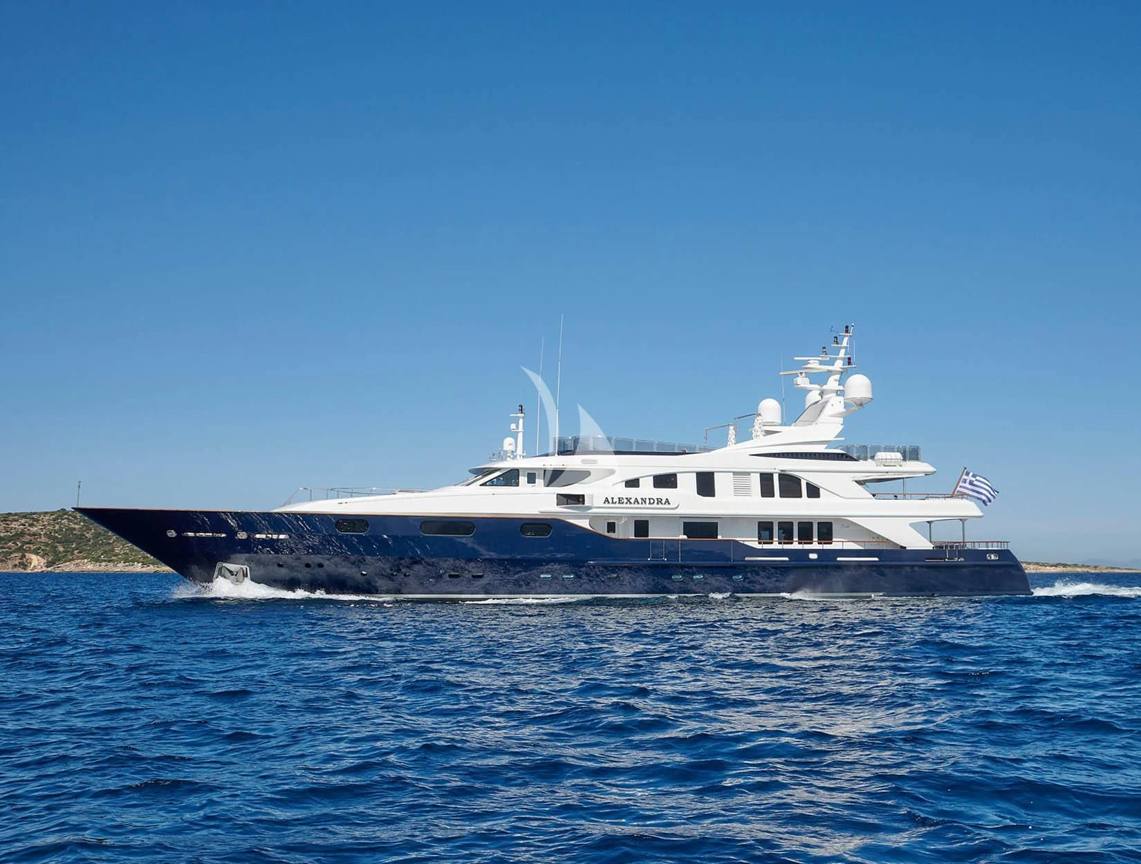 a boat on the water aboard ALEXANDRA Yacht for Charter